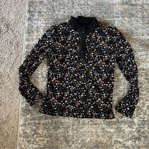 Floral Black Long Sleeve Women's Top